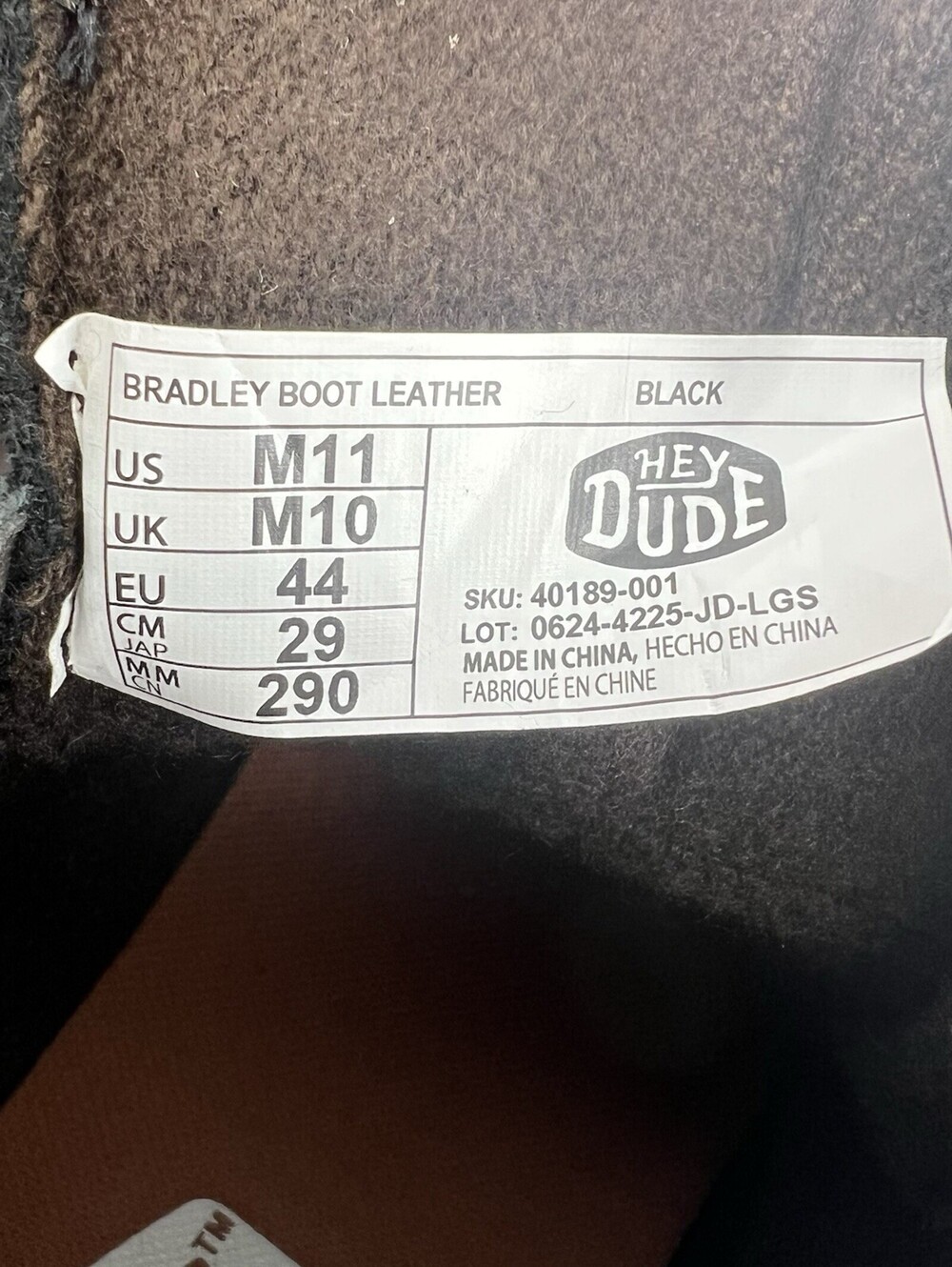 Hey Dude Men's Bradley Black Leather boots water-repellent Size US 11 - Picture 12 of 13